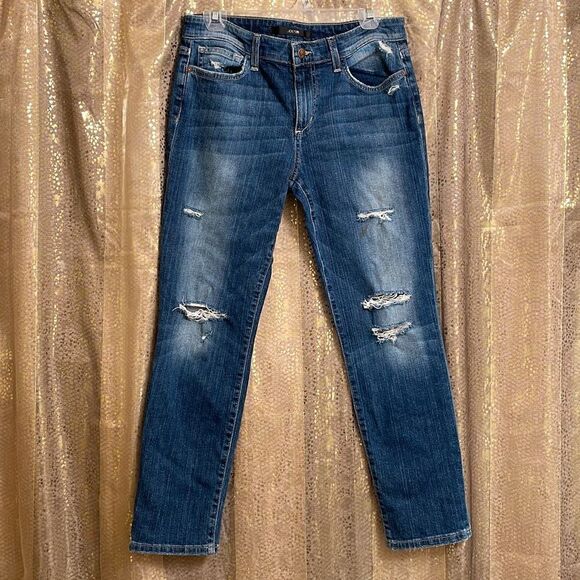 Joe’s Jeans Keagan blue high rise ankle length distressed skinny jeans, size 30 - Picture 3 of 10